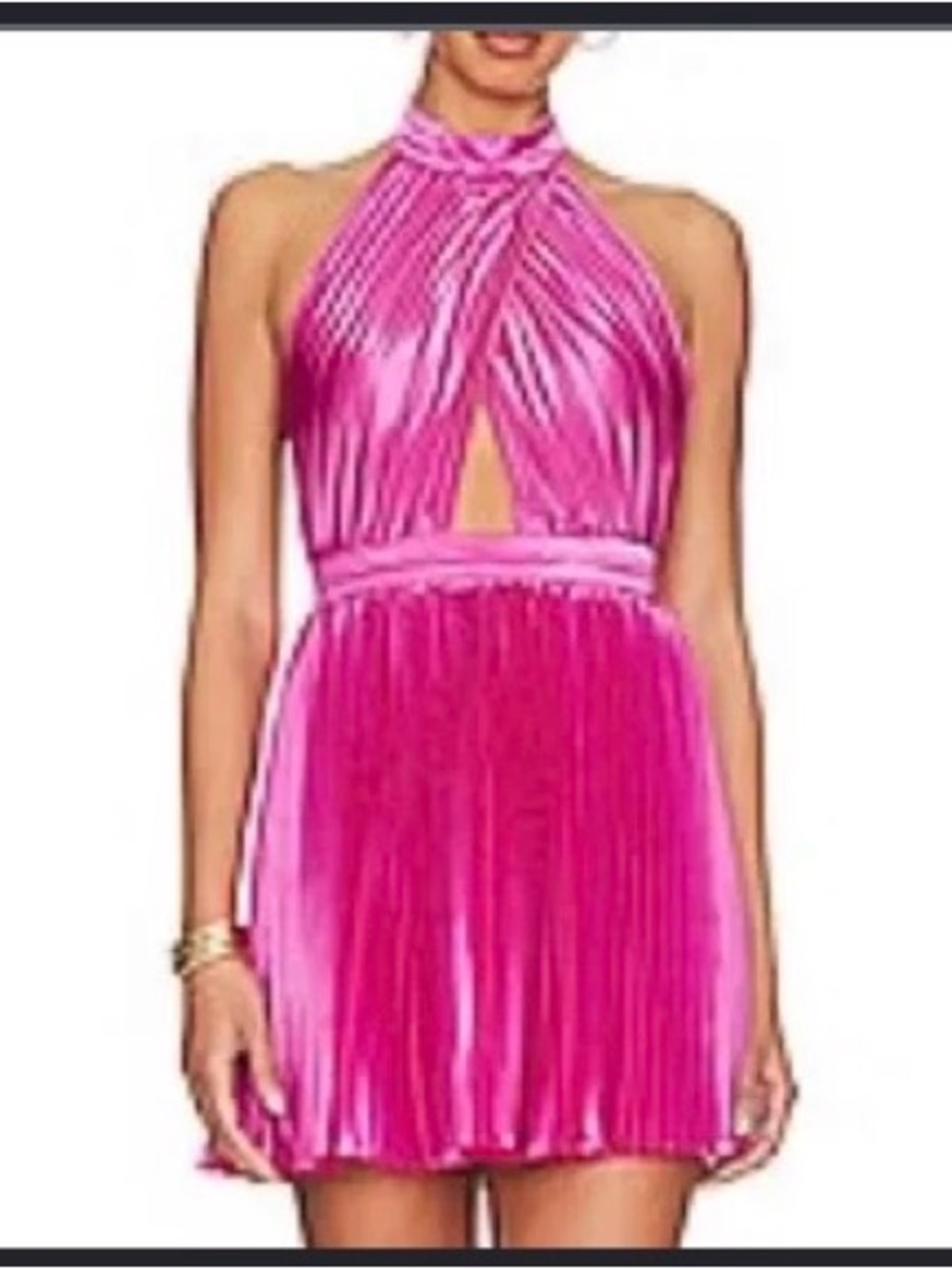 Sincerely Jules Hot Pink Halter Backless Cocktail Dress